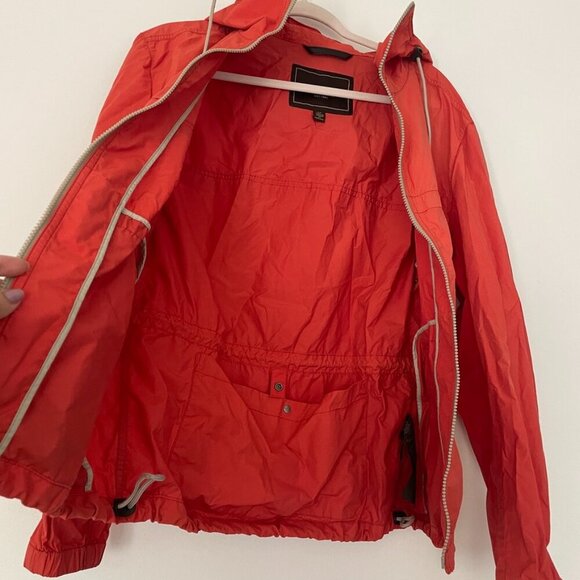 COACH Jacket Women Small Orange Hooded Full Zip Windbreaker Outdoor Designer - Picture 8 of 16